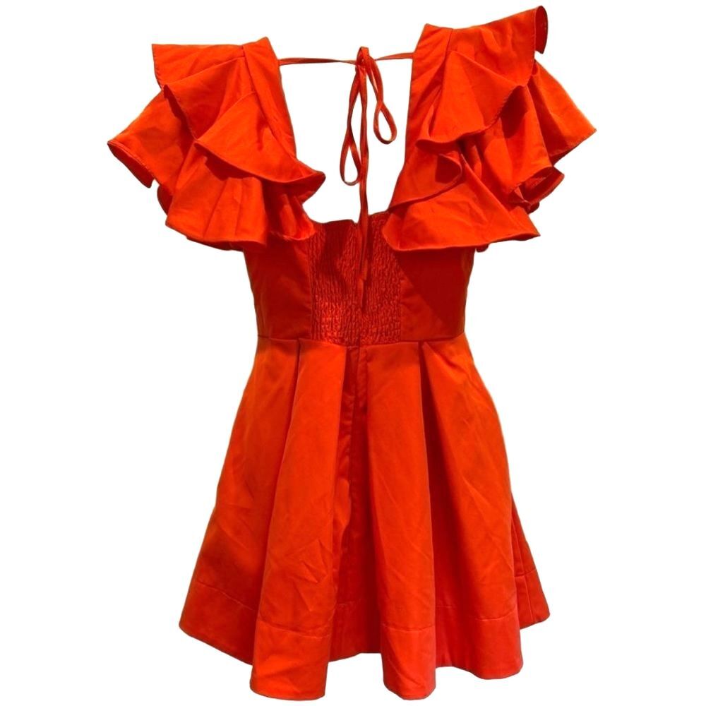 Do + Be Boutique Orange Ruffle Sleeve Dress - Picture 2 of 6